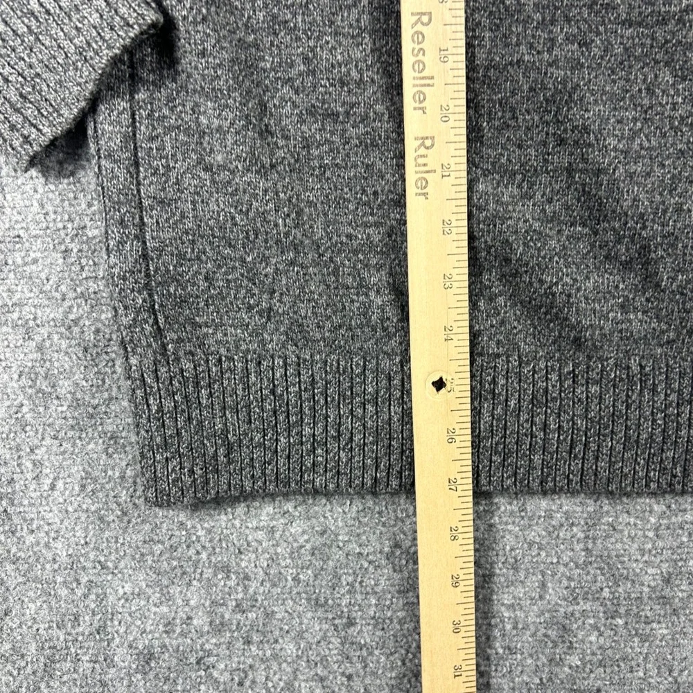 Banana Republic Sweater Mens Medium‎ Grey Recycled Wool Blend Mock Neck Button